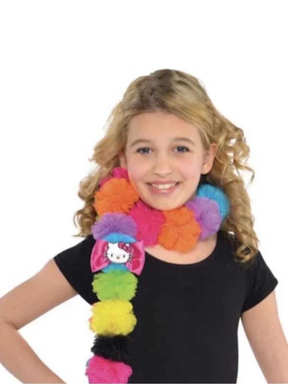 Plush Pom-Pom Scarf for Kids - Multicolor